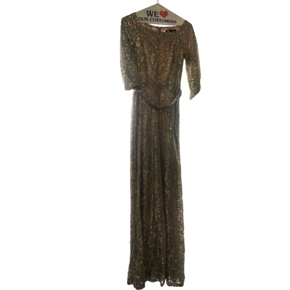 David Meister gold sequin gown, size 2 - Picture 2 of 7